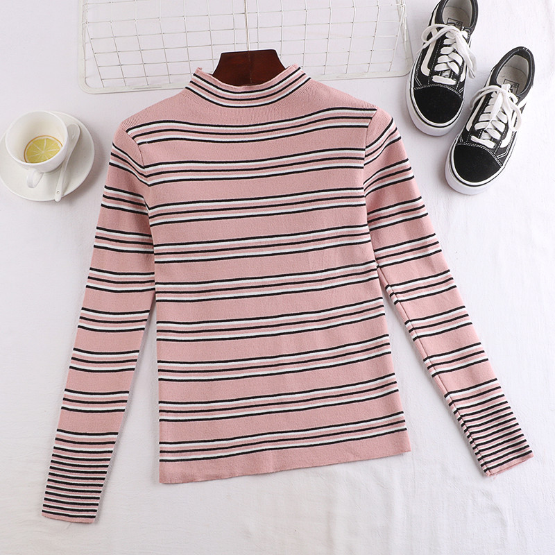 Csíkos női blúz hosszú ujjal több színben