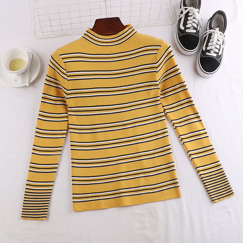 Csíkos női blúz hosszú ujjal több színben