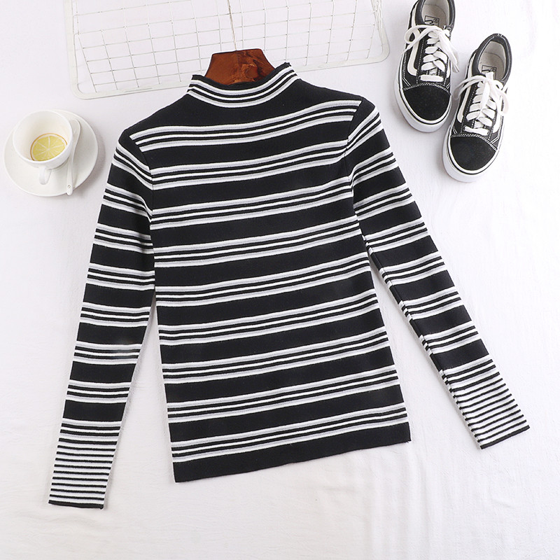 Csíkos női blúz hosszú ujjal több színben