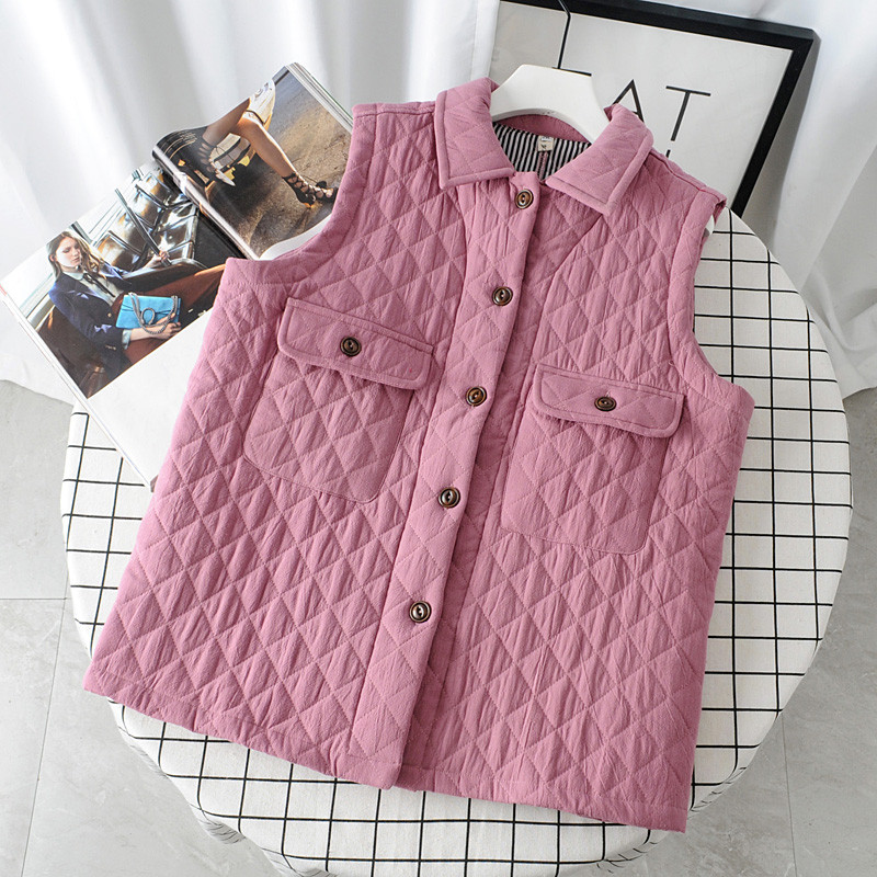 Casual γυναικείο γιλέκο με τσέπη και κουμπιά σε τρία χρώματα