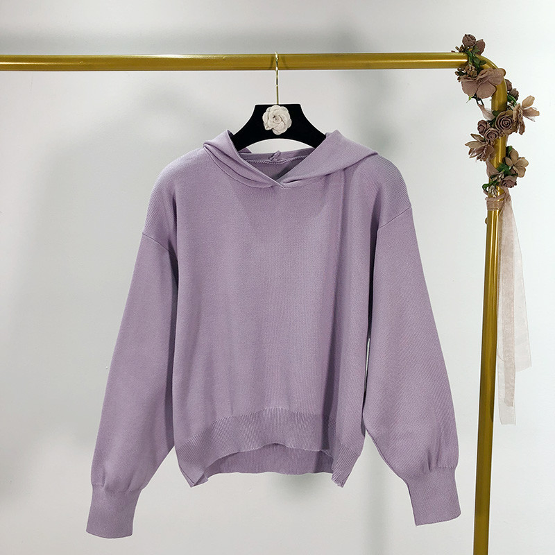 Λεπτό γυναικείο πουλόβερ με κουκούλα σε τέσσερα χρώματα