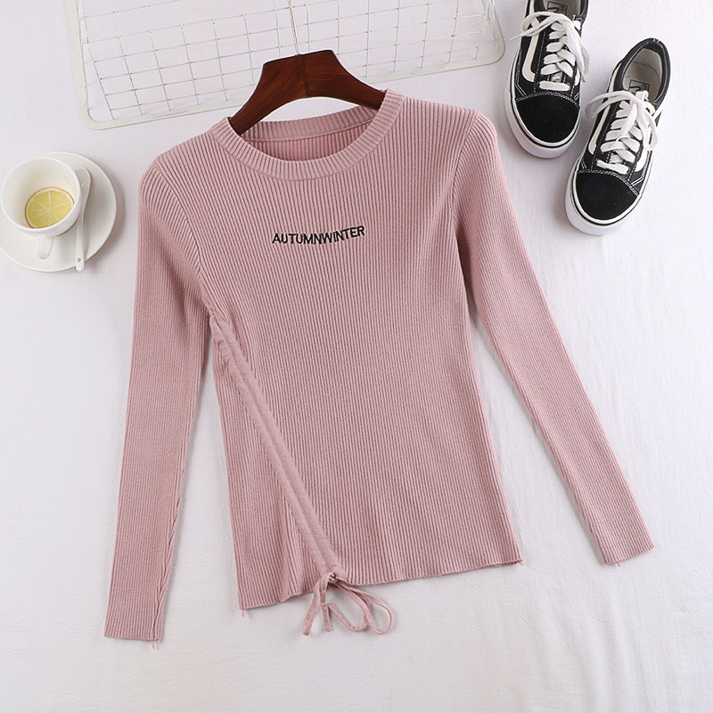 Bluza de dama in mai multe culori cu cravate si inscriptie