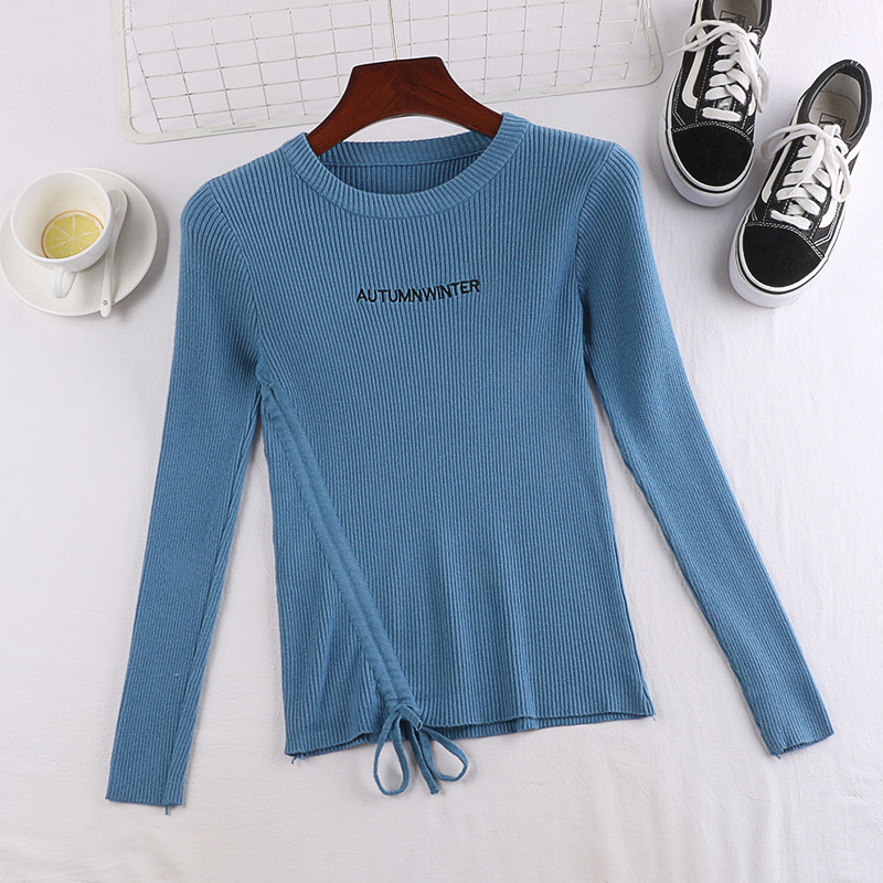 Bluza de dama in mai multe culori cu cravate si inscriptie