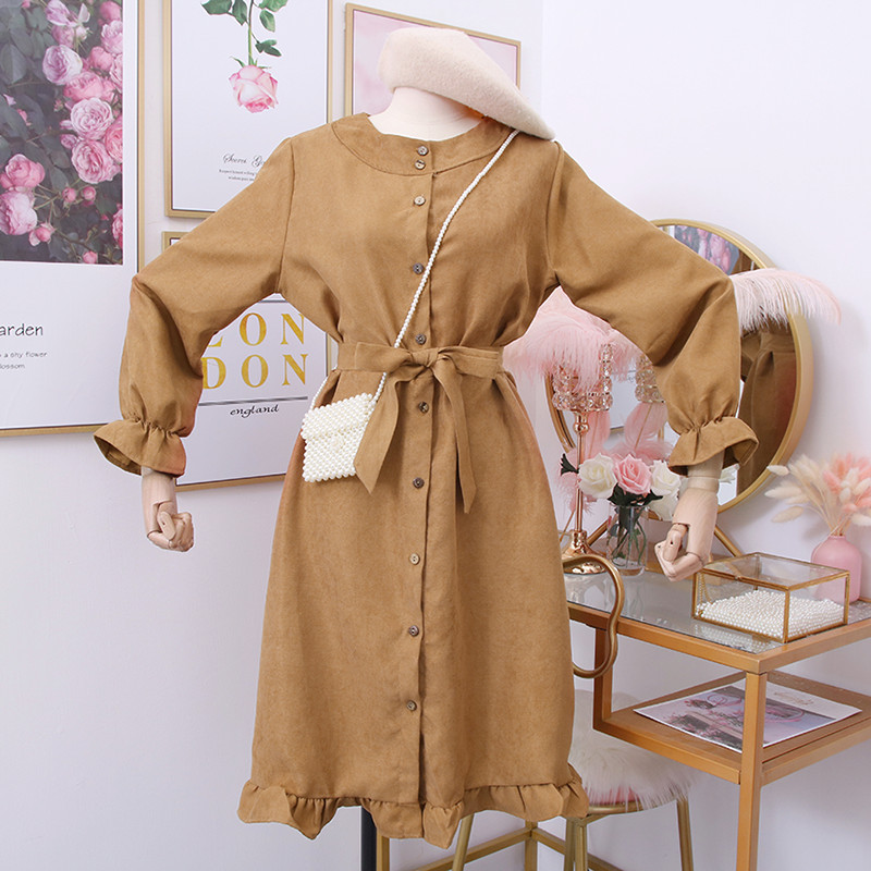 Rochie de dama actuala cu nasturi si curea in mai multe culori