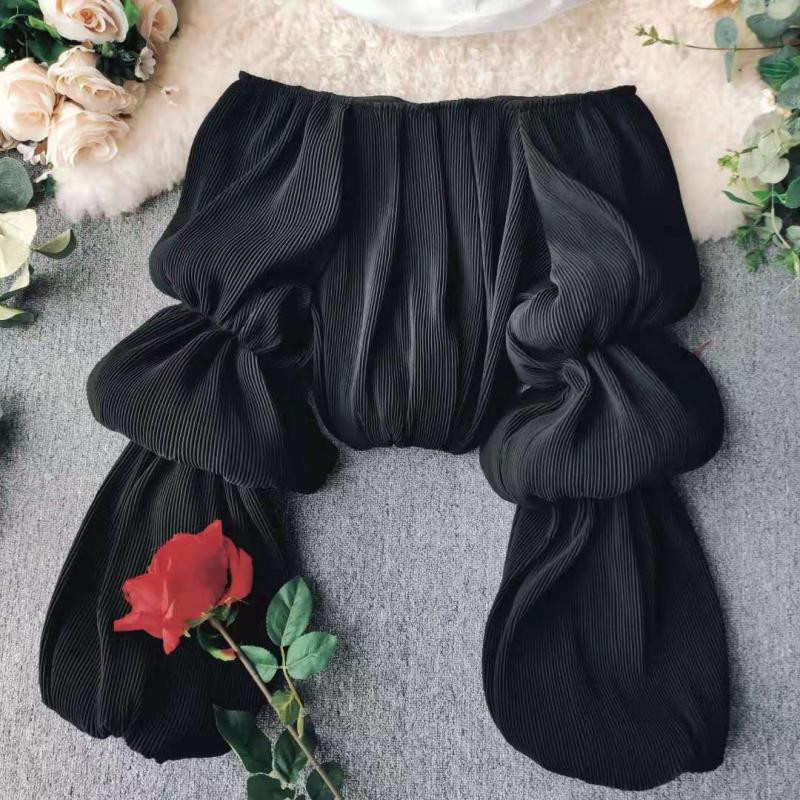 Camasa plisata dama cu umerii goi in mai multe culori