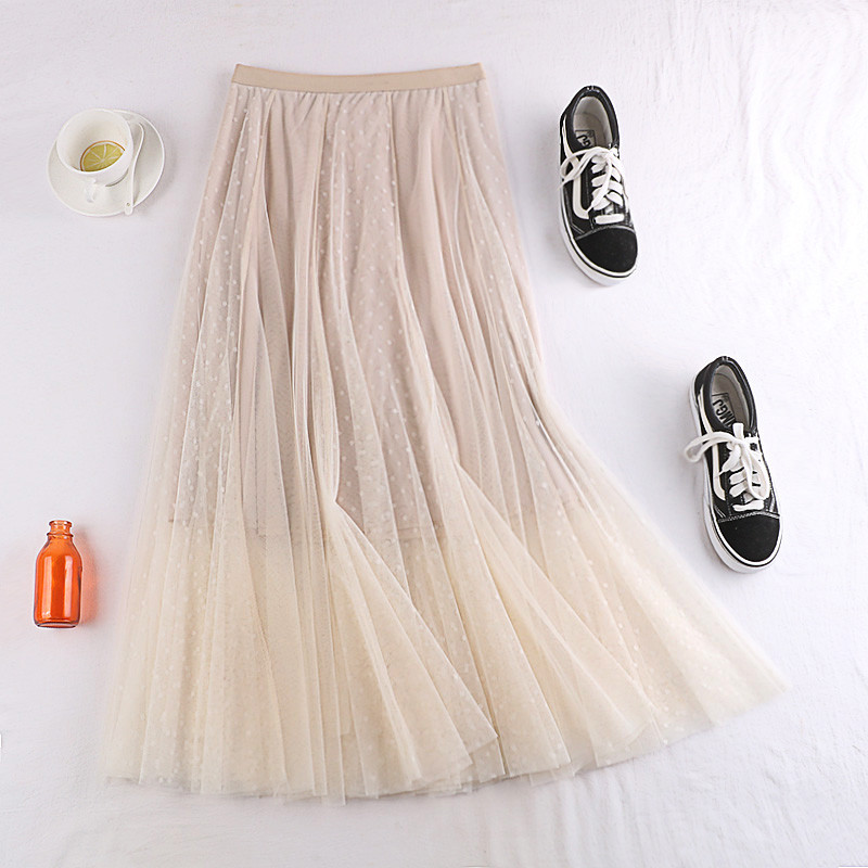 Modern női szoknya négy színben, tüllel