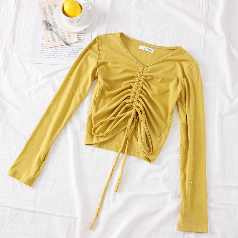 Casual γυναικείας μπλούζα νέο μοντέλο με V-λαιμός