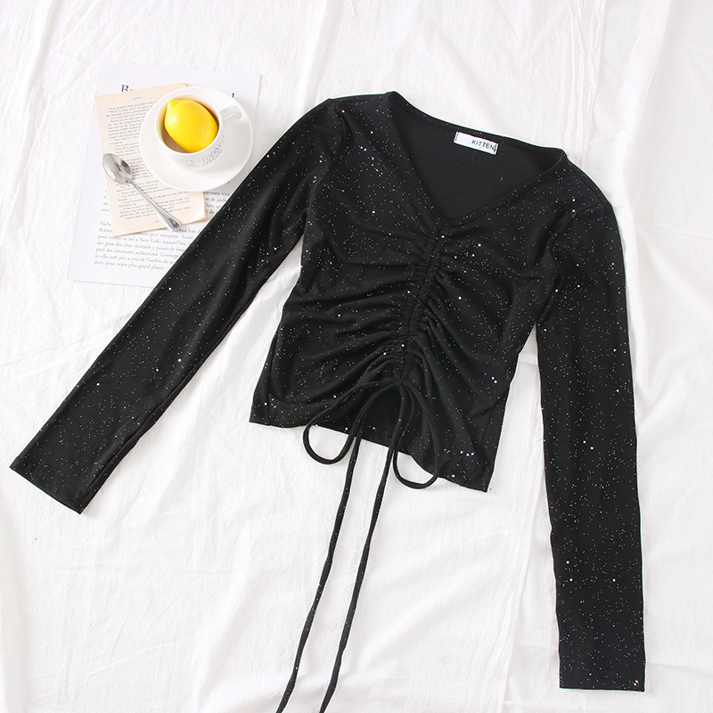 Casual γυναικείας μπλούζα νέο μοντέλο με V-λαιμός