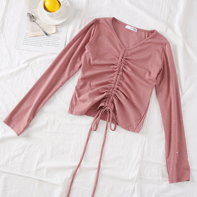 Casual γυναικείας μπλούζα νέο μοντέλο με V-λαιμός