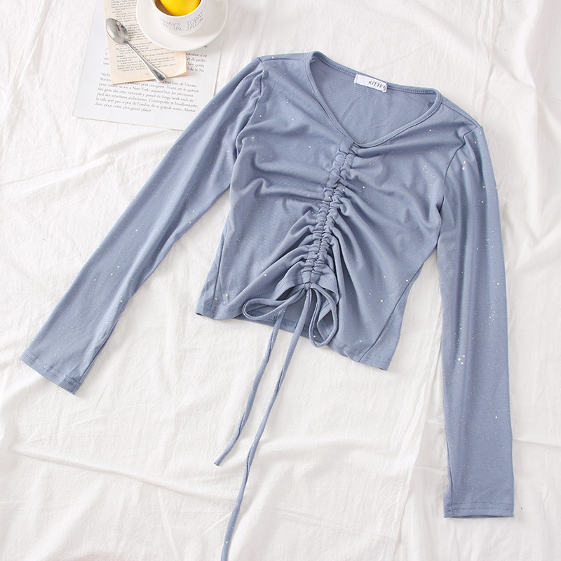 Casual γυναικείας μπλούζα νέο μοντέλο με V-λαιμός