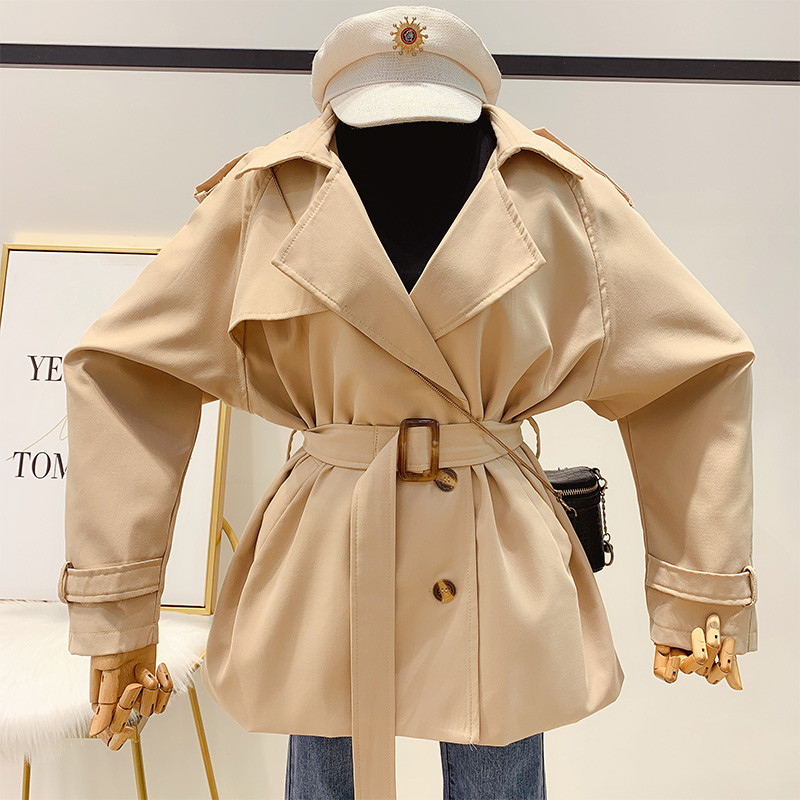 Дамско модерно палто с колан в два цвята