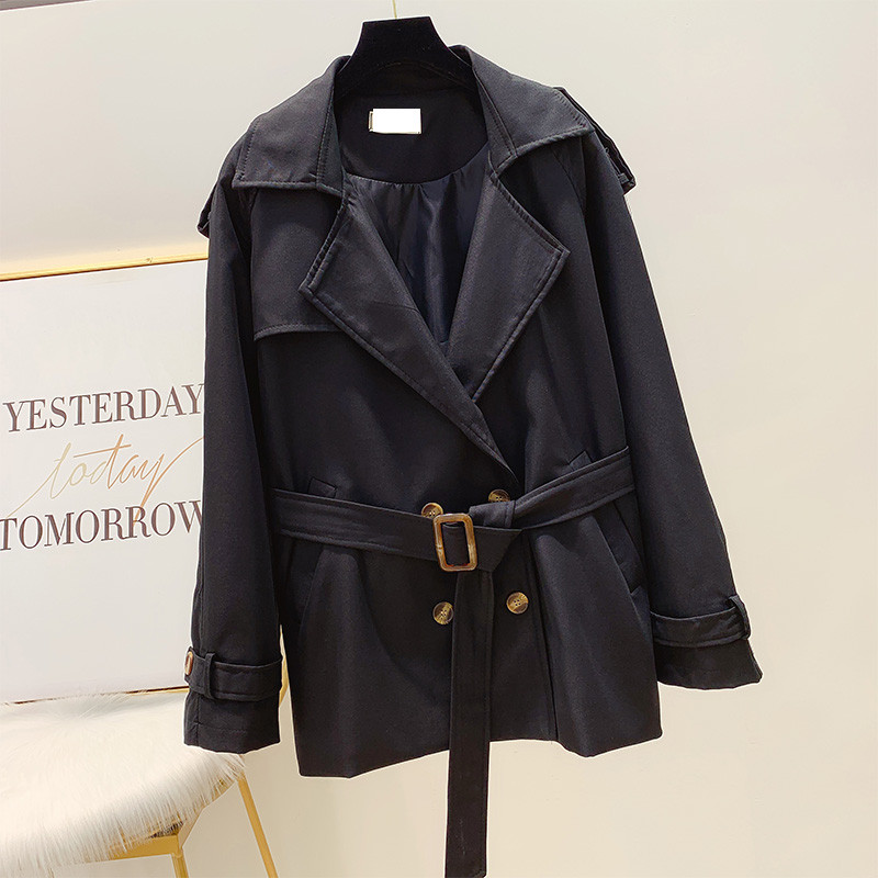 Palton de dama modern cu curea in doua culori