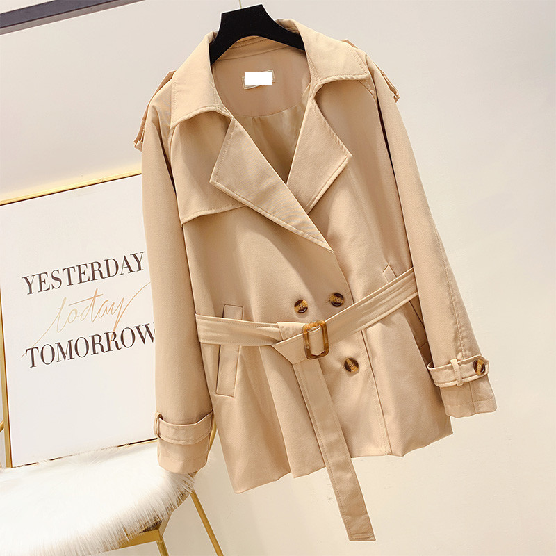 Palton de dama modern cu curea in doua culori