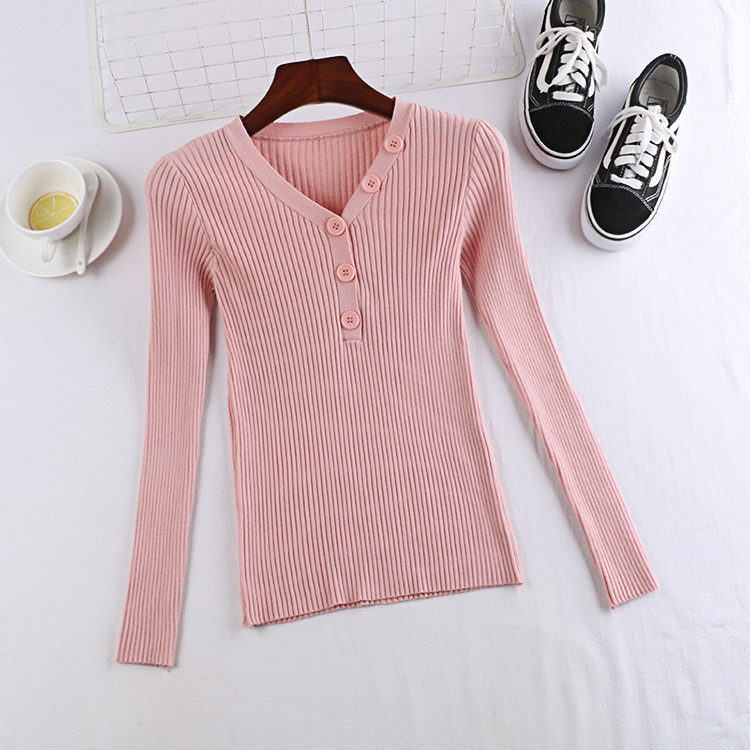 Alkalmi női blúz V-nyakkal és gombokkal