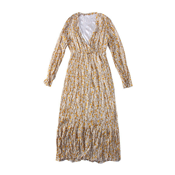 Γυναικεία φόρεμα με floral μοτίβα και V-neck