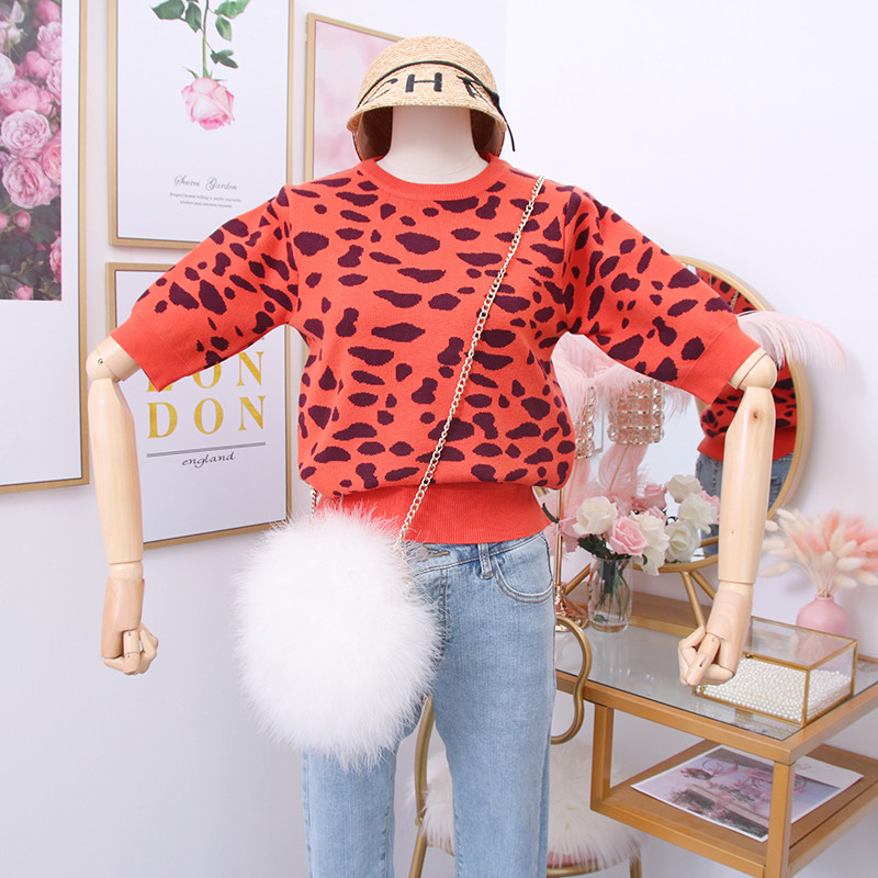 Új modell állatmintás, 3/4-es ujjú női pulóver több színben