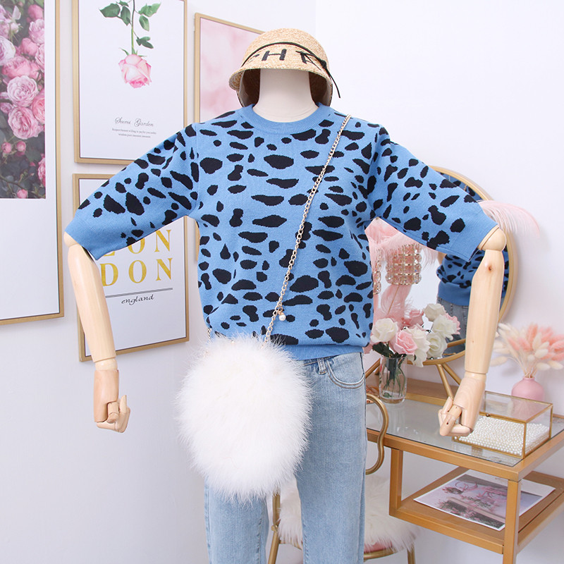 Új modell állatmintás, 3/4-es ujjú női pulóver több színben