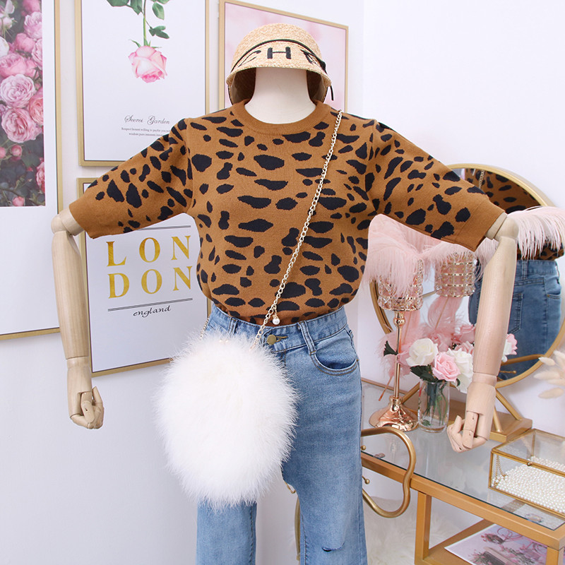 Új modell állatmintás, 3/4-es ujjú női pulóver több színben