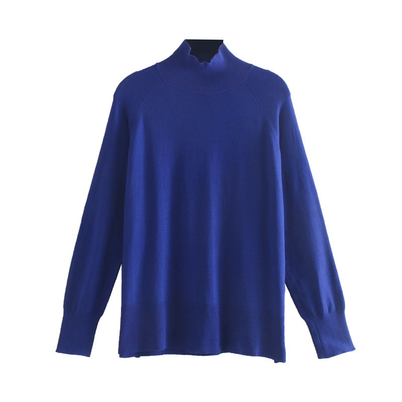 Pulover casual dama cu guler inalt si maneci lungi in patru culori