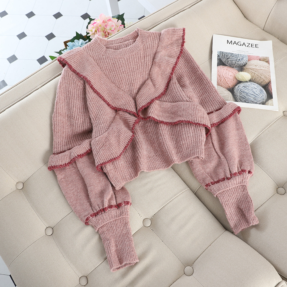 Új modell modern női pulóver O-nyakú és széles ujjú több színben