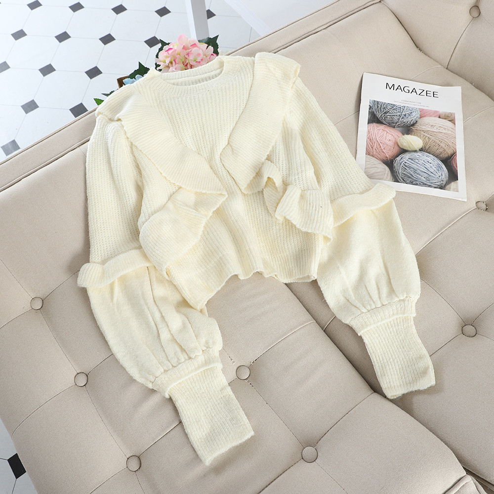 Új modell modern női pulóver O-nyakú és széles ujjú több színben