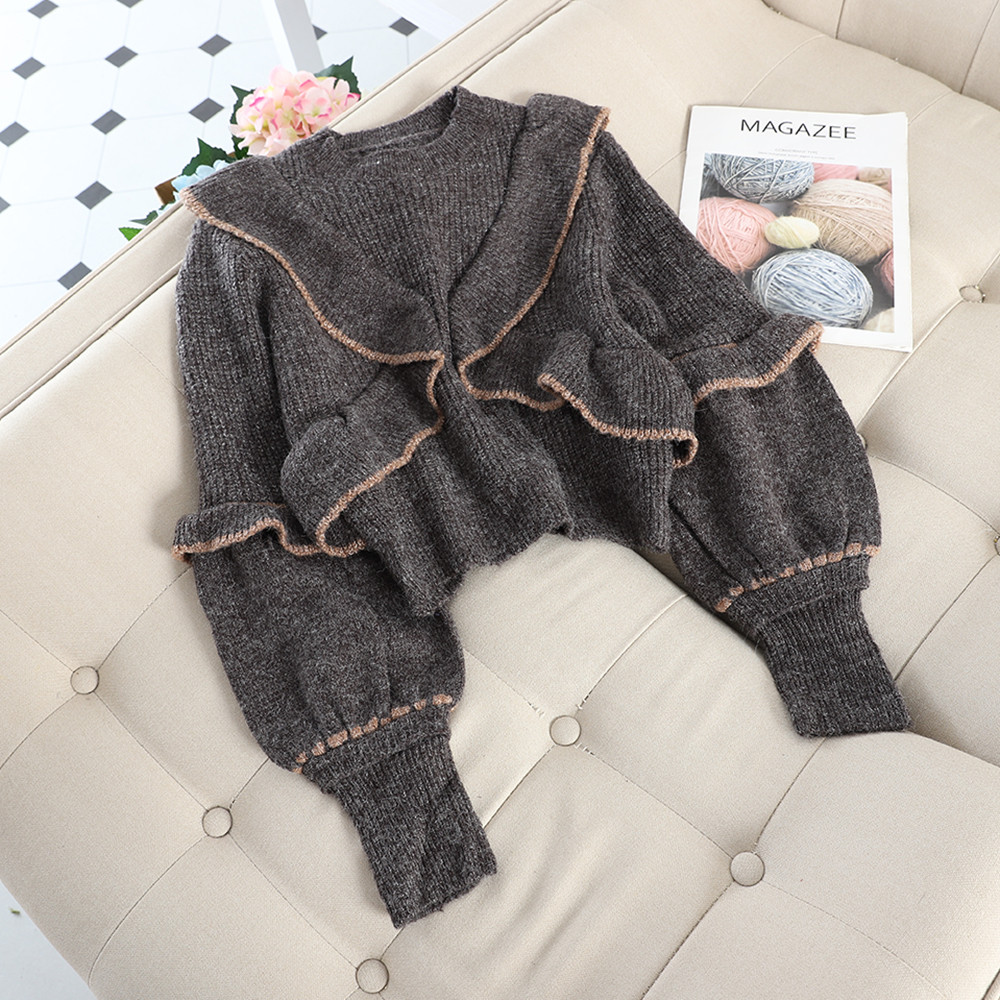 Új modell modern női pulóver O-nyakú és széles ujjú több színben