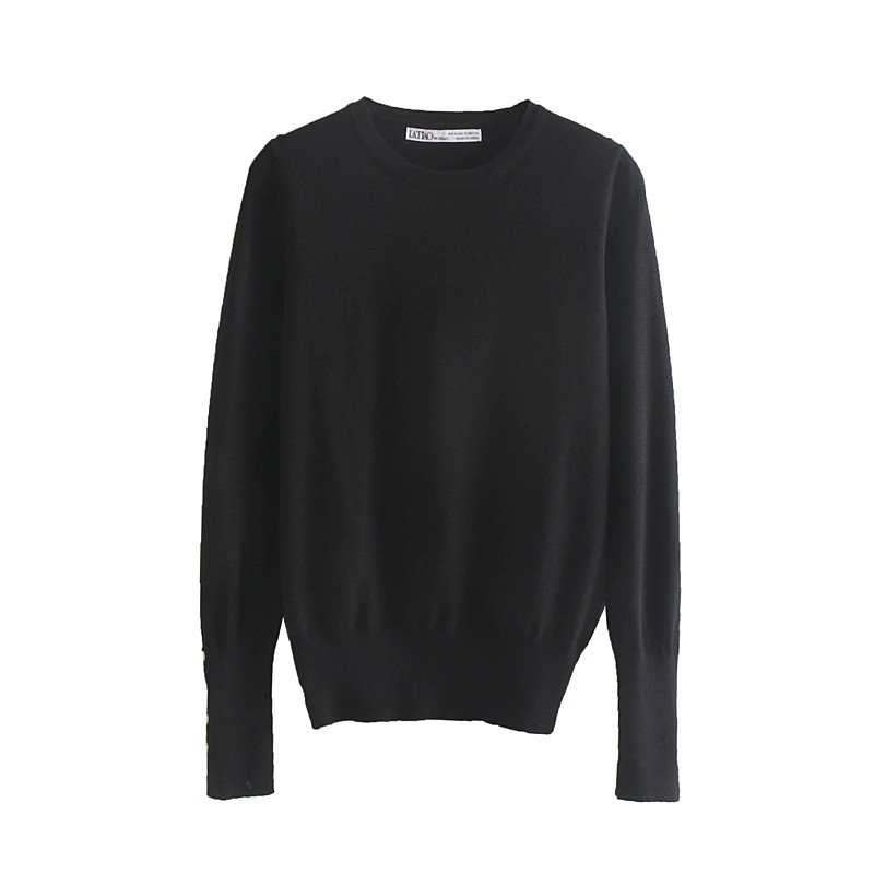 Pulover de dama modern cu maneci lungi si decolteu O in trei culori