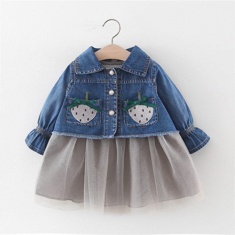 Set copii model nou pentru fete sacou + rochie gri si roz