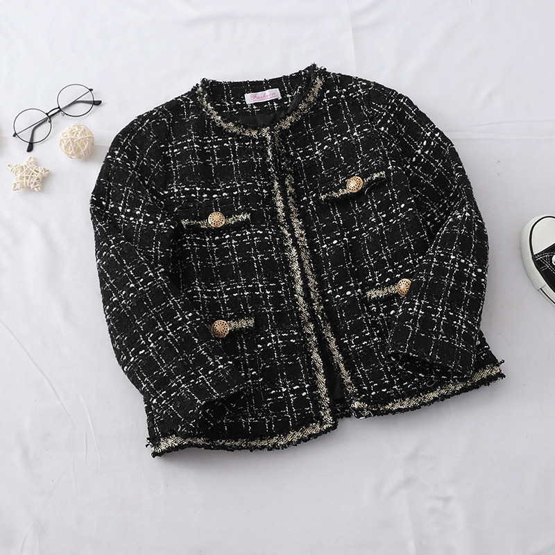 Jachetă elegantă de damă în negru, alb și roz