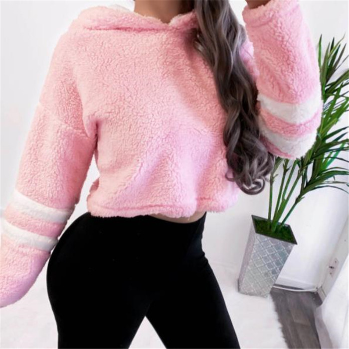 Pulover casual dama cu gluga in patru culori