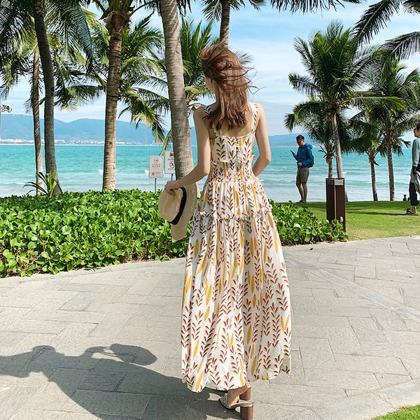 Γυναικείο μακρύ φόρεμα σε floral πριντ