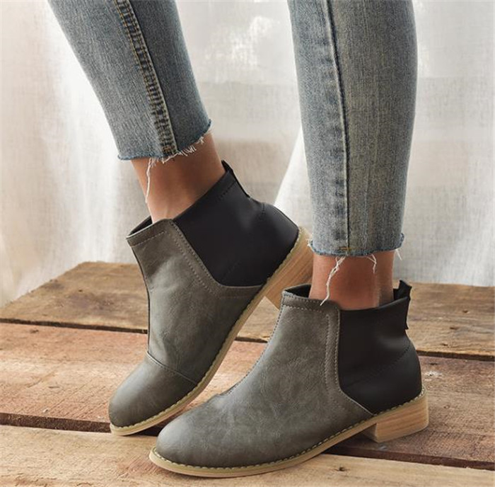 Cizme casual de dama in gri, negru si maro