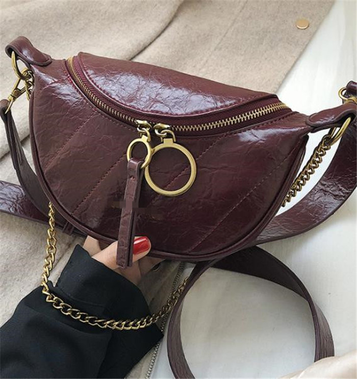 Geanta de dama din piele cu lant metalic in mai multe culori