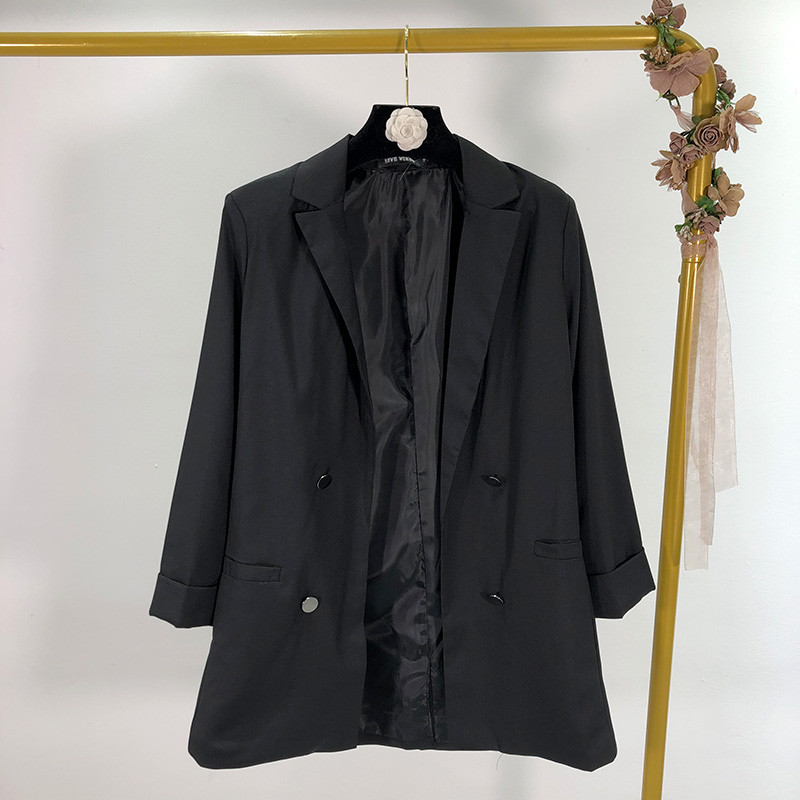 Geaca de dama moderna cu nasturi si maneci 3/4 in trei culori