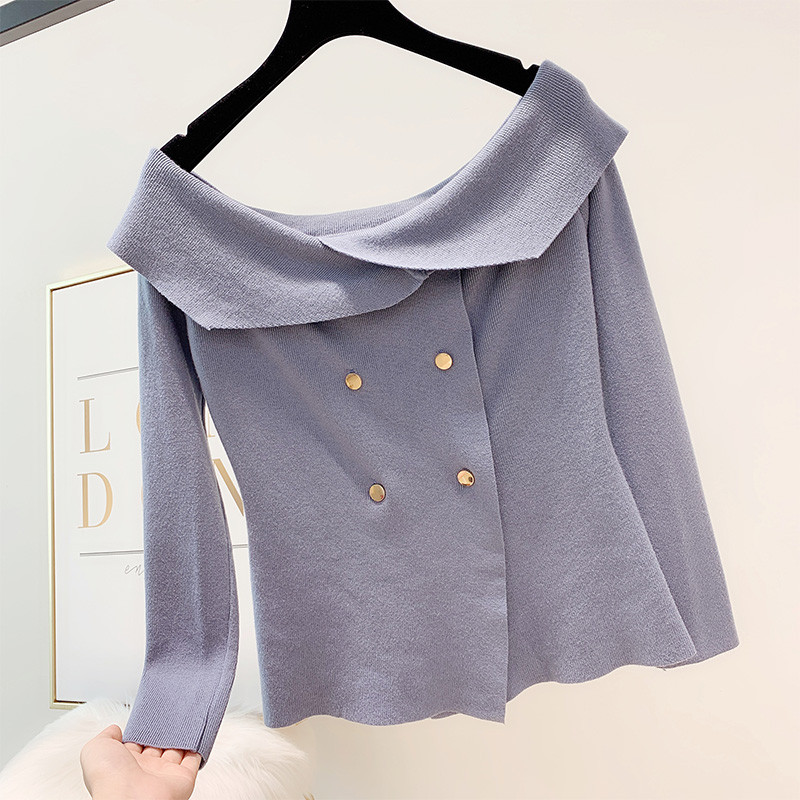 Pulover de dama cu nasturi in mai multe culori