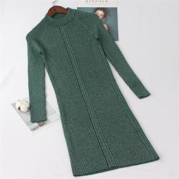 Rochie casual de dama cu maneci lungi si decolteu O in mai multe culori