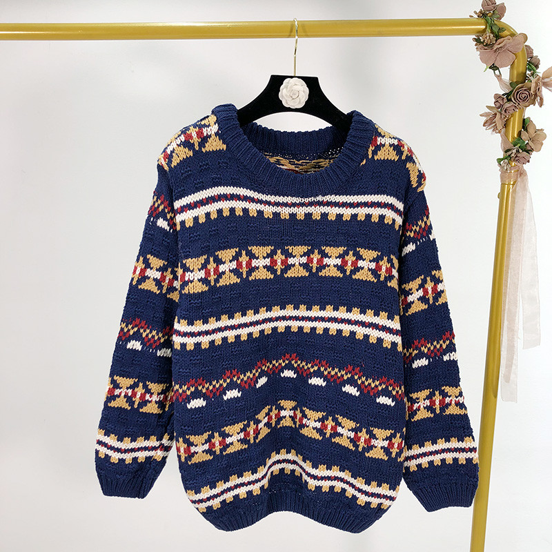 Γυναικέιο πουλόβερ O-Neck  με μακριά μανίκια σε δύο χρώματα