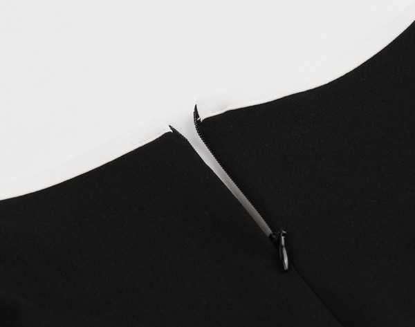 Rochie scurtă de damă modernă cu mâneci scurte de culoare neagră