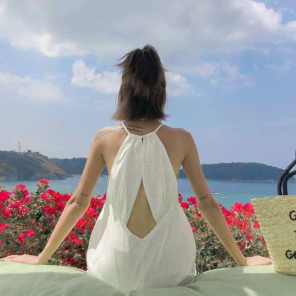 Rochie de dama actuala in alb - model drept