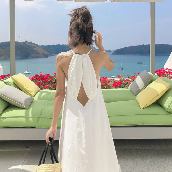 Rochie de dama actuala in alb - model drept