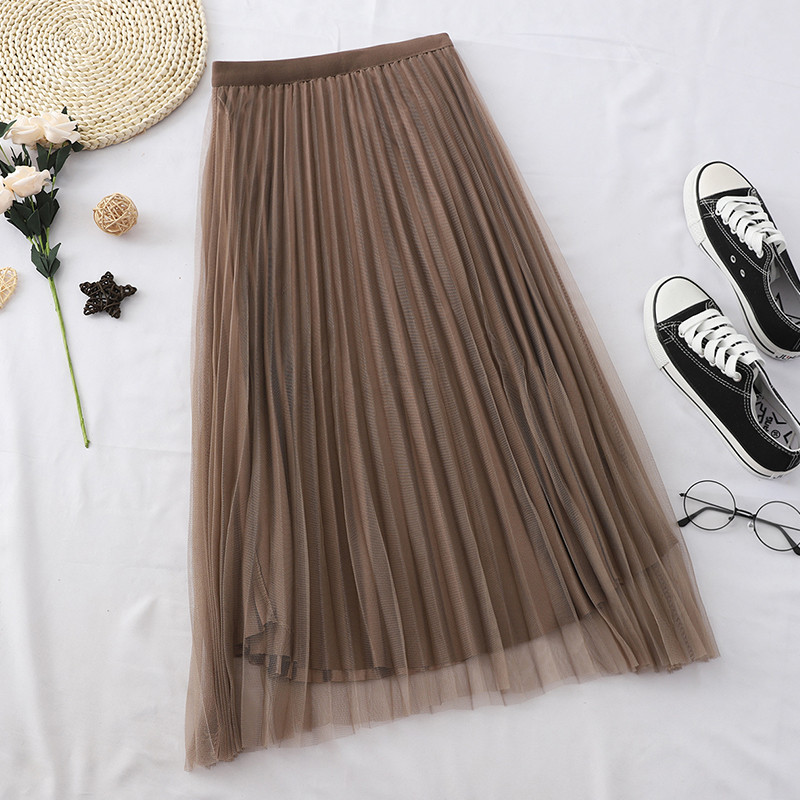 Fusta pliată de damă elegantă în patru culori