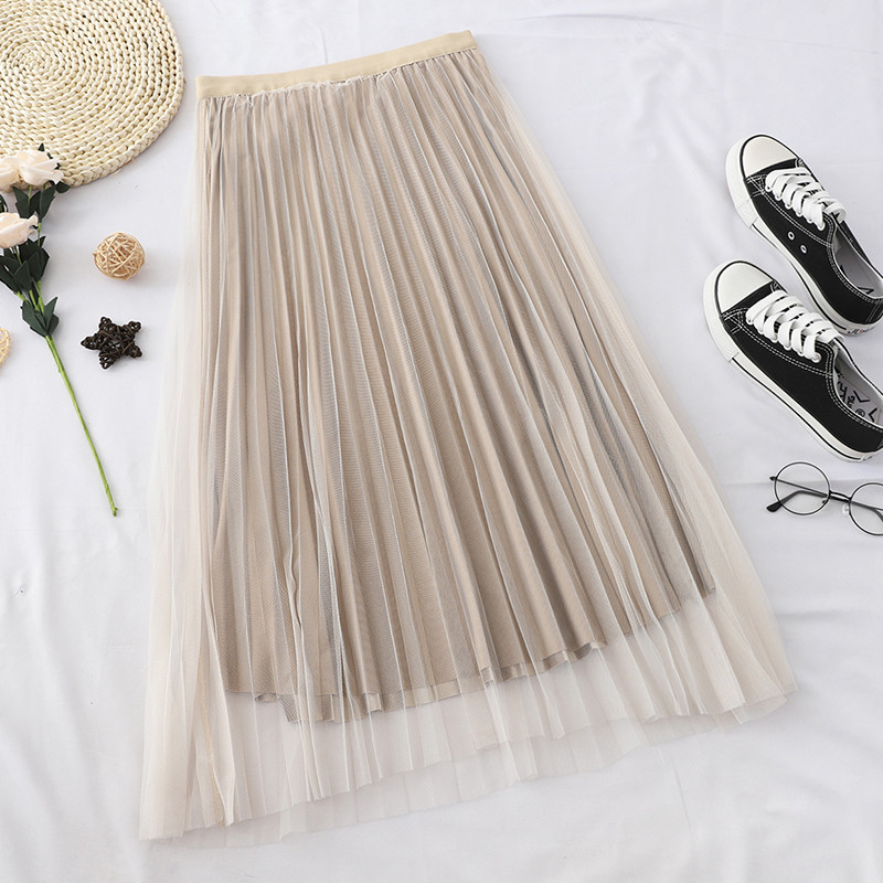 Fusta pliată de damă elegantă în patru culori