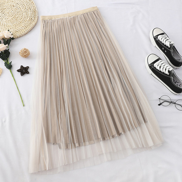 Fusta pliată de damă elegantă în patru culori