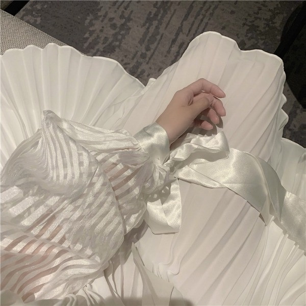 Rochie de dama moderna plisata cu maneci lungi