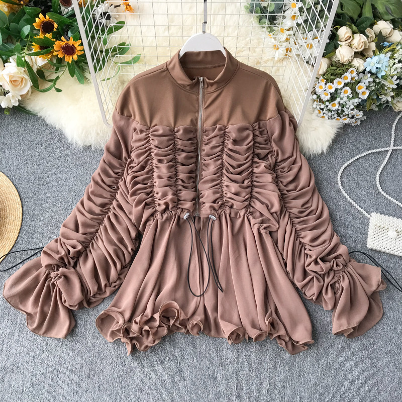 Γυναικείο casual λεπτό μπουφάν σε τρία χρώματα με φερμουάρ