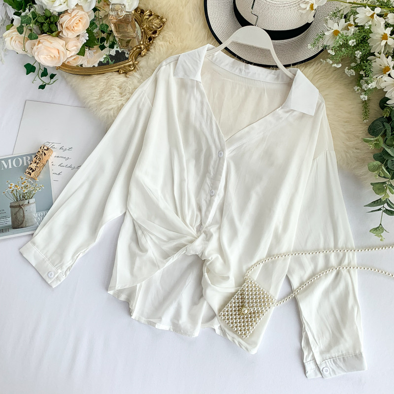 Cămașă casual de damă cu nasturi și mâneci lungi în mai multe culori