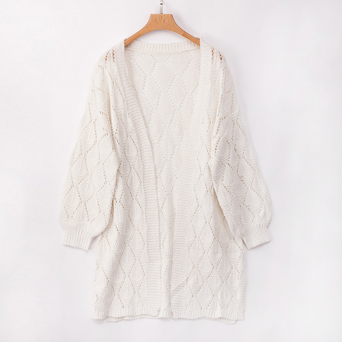 Cardigan lung de damă modern fără închidere în mai multe culori