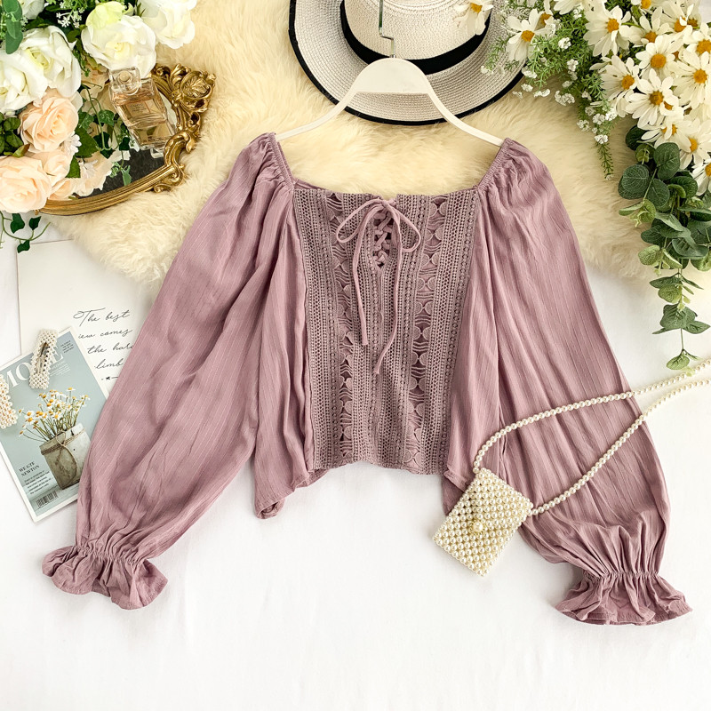 Bluza casual dama cu cravate si broderie in mai multe culori