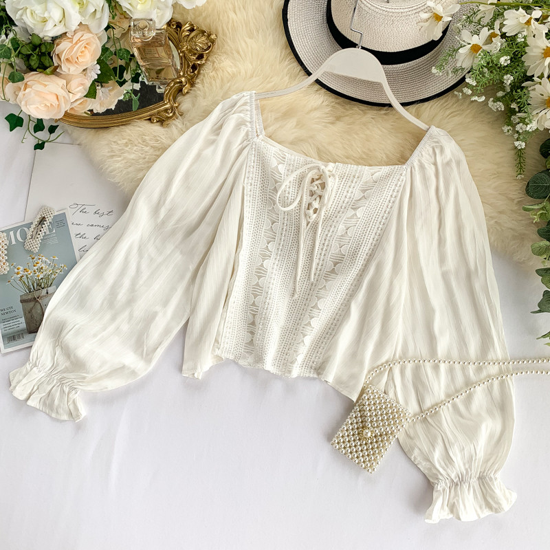 Bluza casual dama cu cravate si broderie in mai multe culori