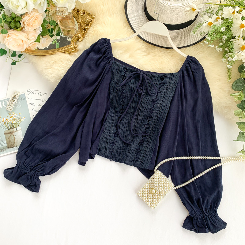 Bluza casual dama cu cravate si broderie in mai multe culori